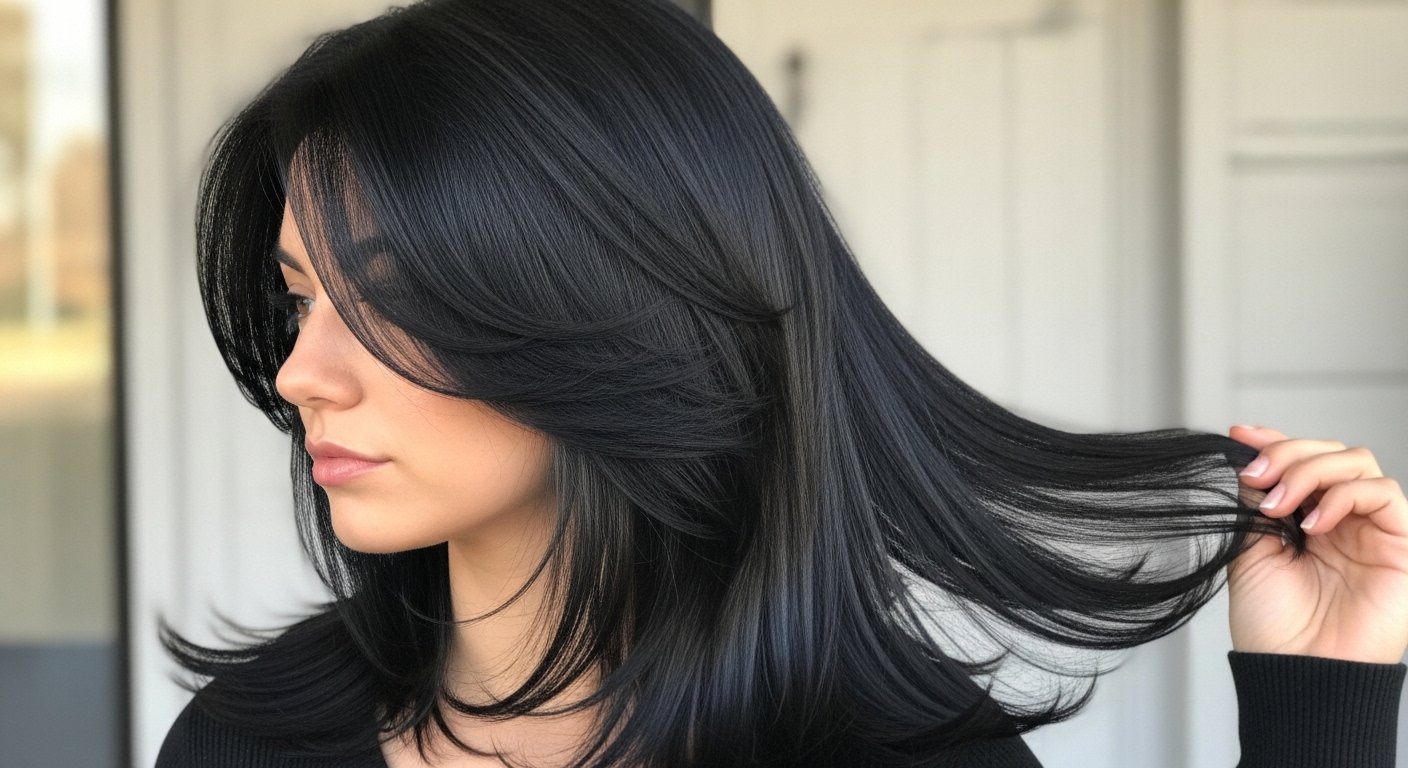 modern wolf cut long hair sleek finish
