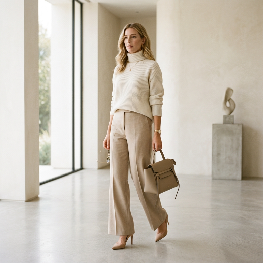 monochrome neutral outfit