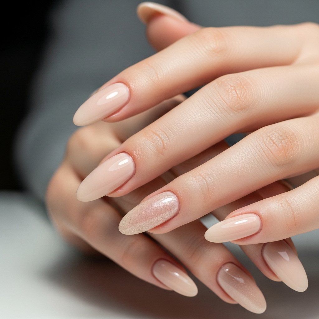 nude acrylic nails
