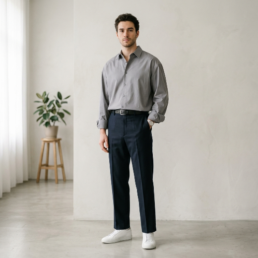 oversized shirt tucked