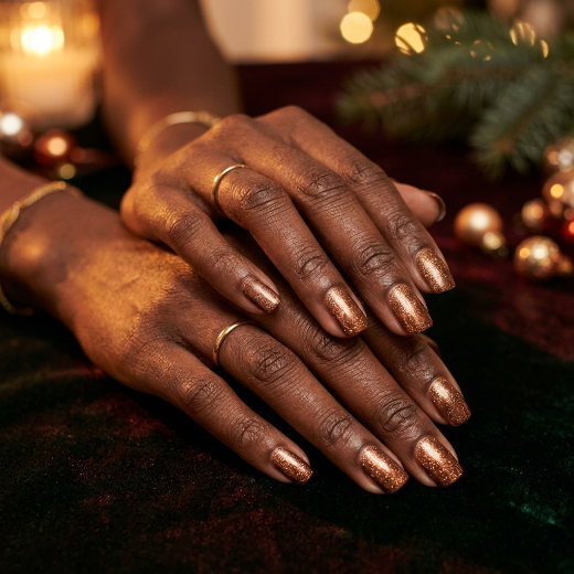 bronze shimmer nails