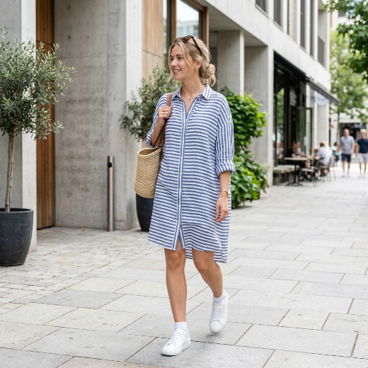 striped shirt dress