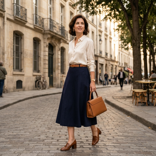 A-line skirt blouse