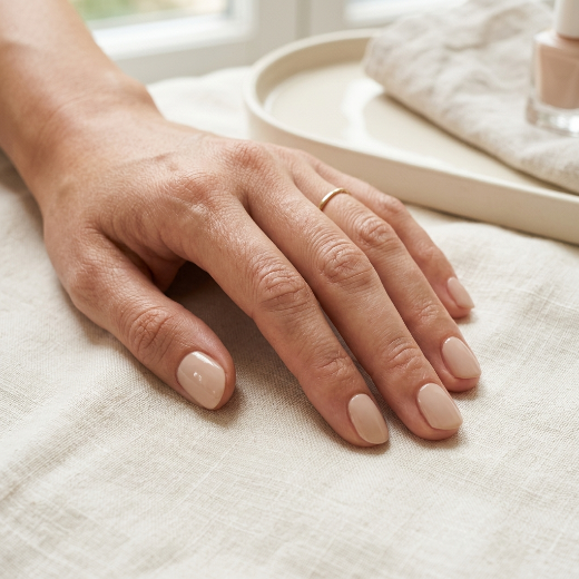 Beige natural nails