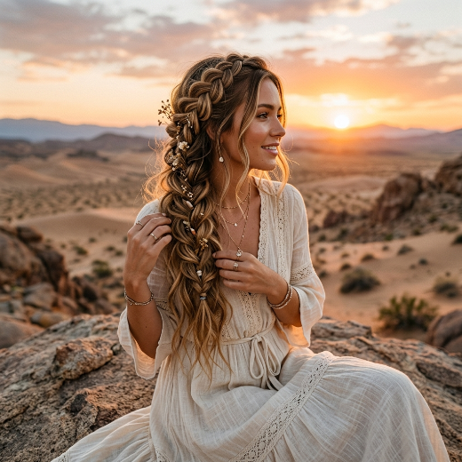 Boho braided hairstyle