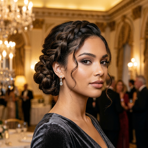 Braided updo hairstyle