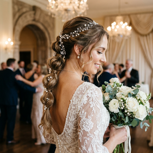 Half-up bubble braid
