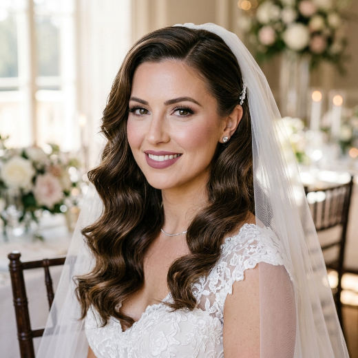 Bride with veil hairstyle