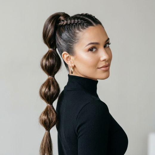 Bubble ponytail hairstyle