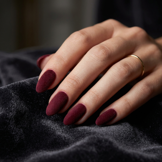 Burgundy nails