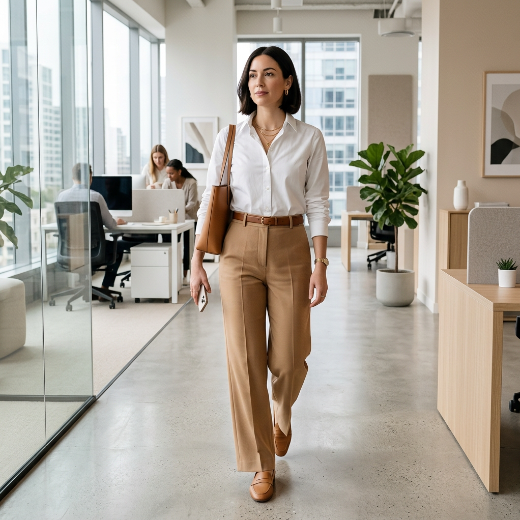 Chic minimalist office outfit