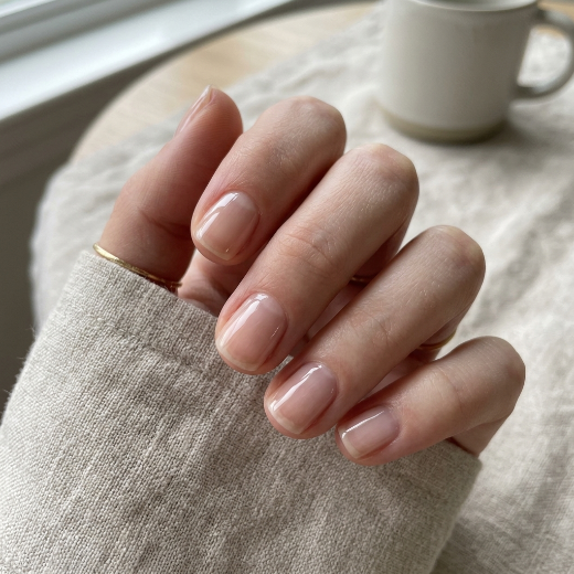 Clear glossy nails