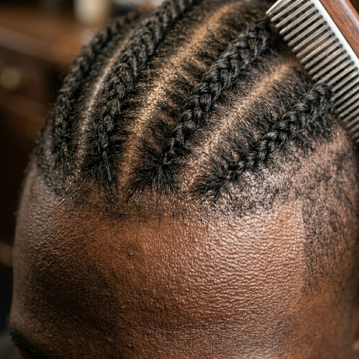 Cornrows with fade