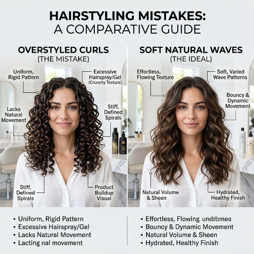 Hair styling mistake comparison
