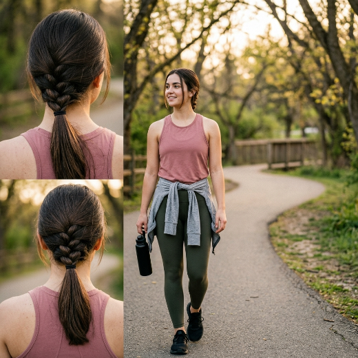 Elegant low braided ponytail