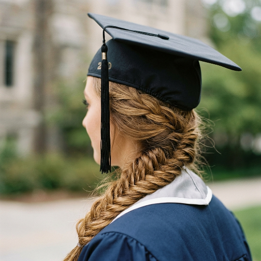 Fishtail braid graduation style