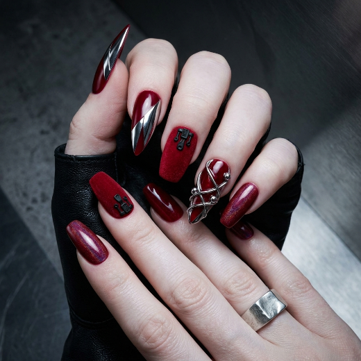 Futuristic red nail