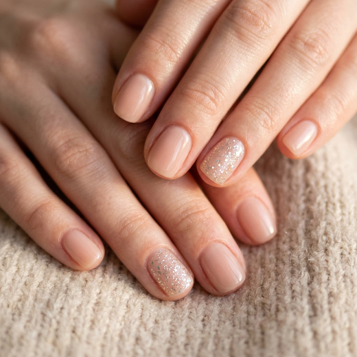 Glitter accent nails
