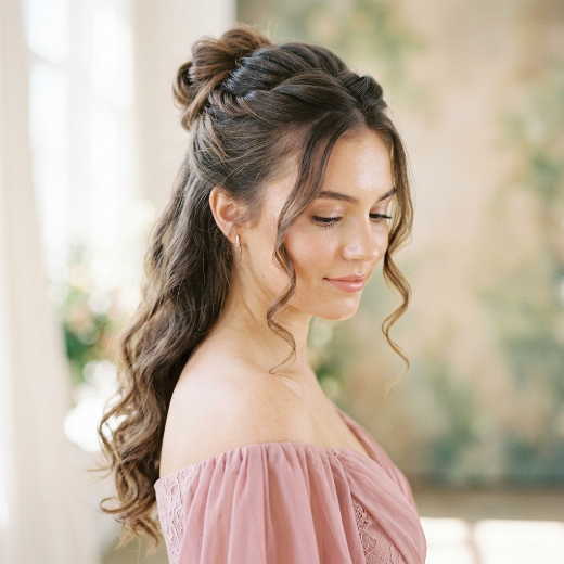Half-up twisted bun