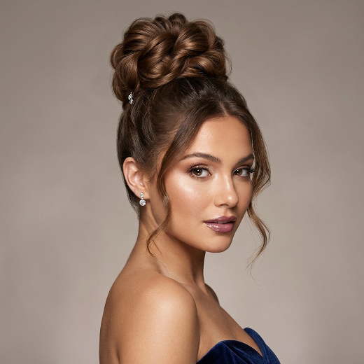 High textured bun prom hair