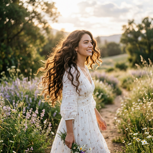 Long flowing curls