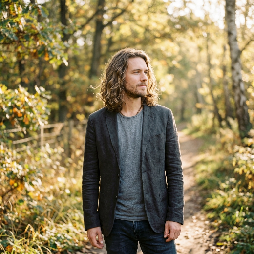 Man with wavy hair