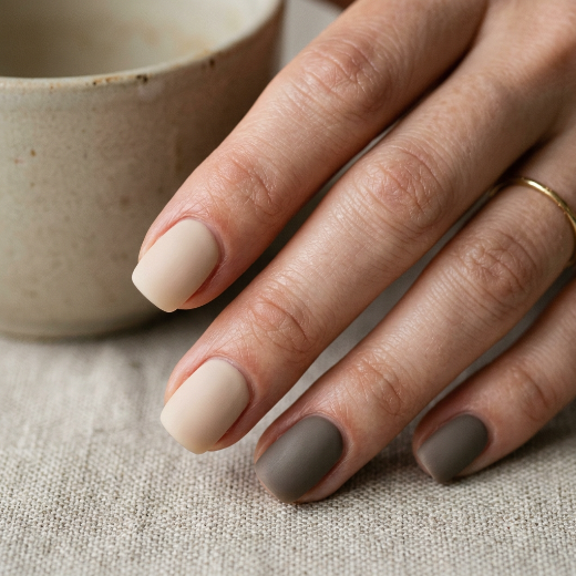 Matte neutral nails