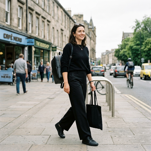 Mom wearing black outfit