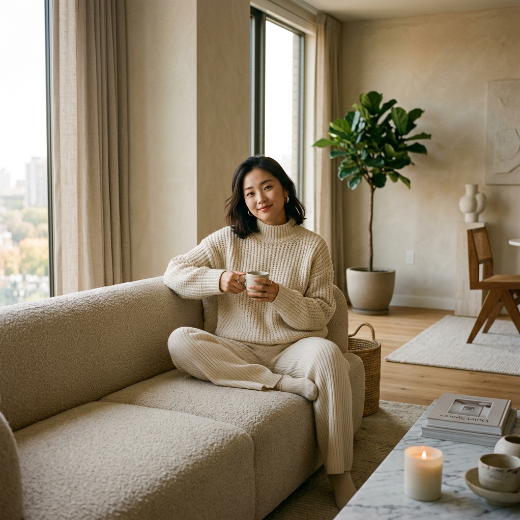 Monochrome knit set
