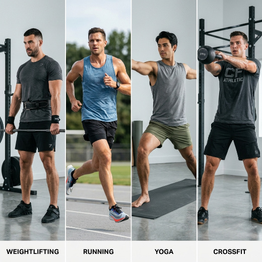 Multiple workout outfits
