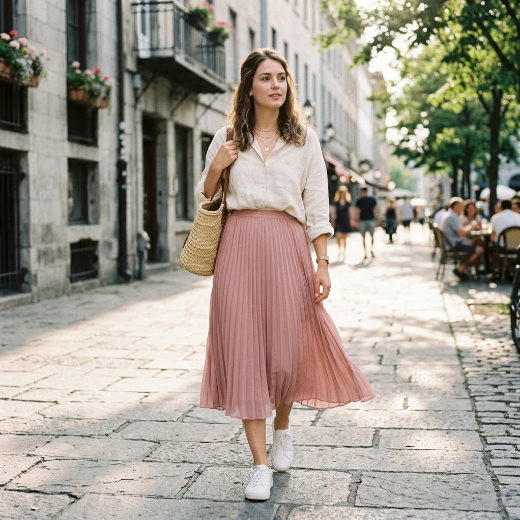Pleated skirt casual