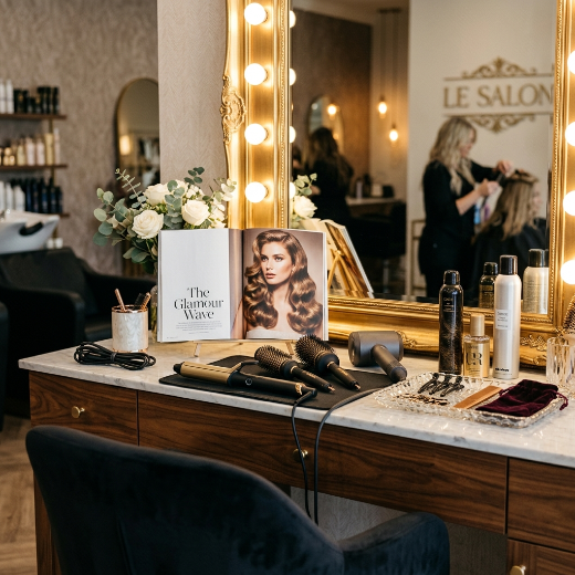 Professional hair styling setup