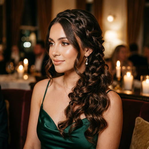 Romantic evening hairstyle