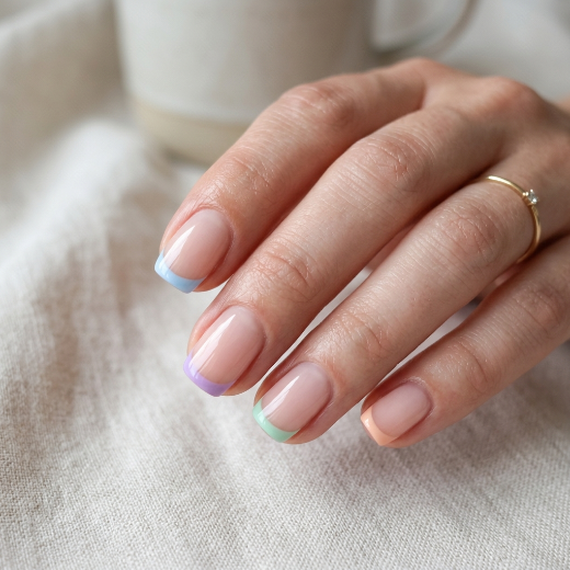 Short nails with colorful