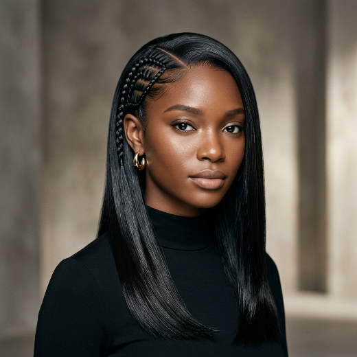 Sleek hairstyle