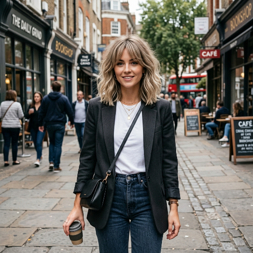 Textured lob hairstyle