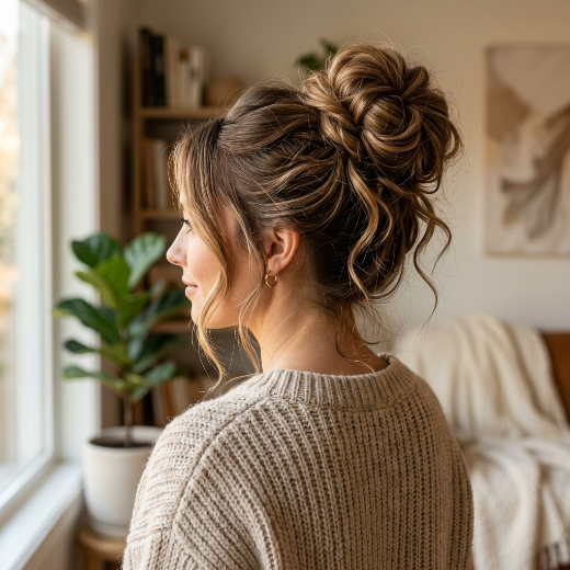 Textured voluminous bun