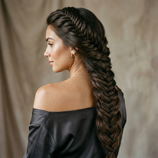 Thick voluminous fishtail braid