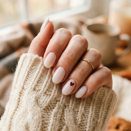 Tiny heart nail art