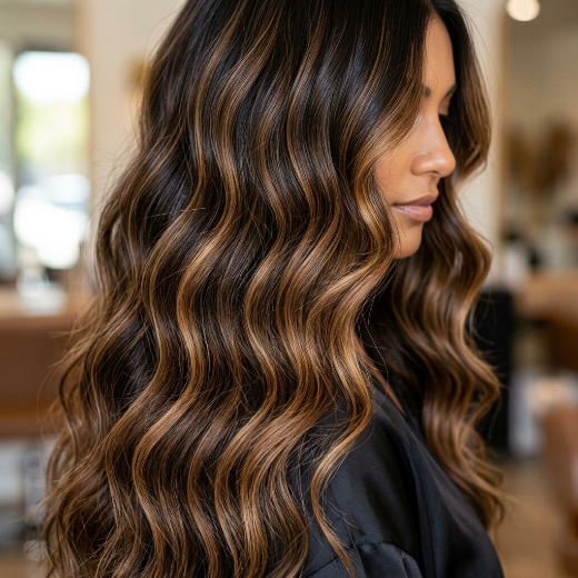 balayage wavy hair