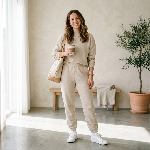 beige jogger set