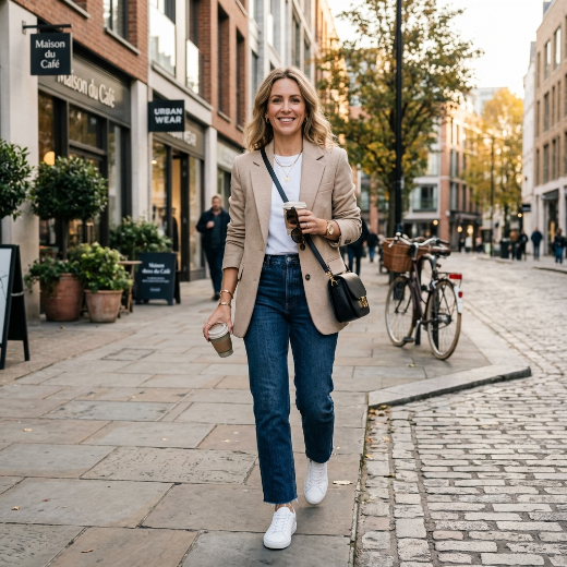 blazer t-shirt jeans
