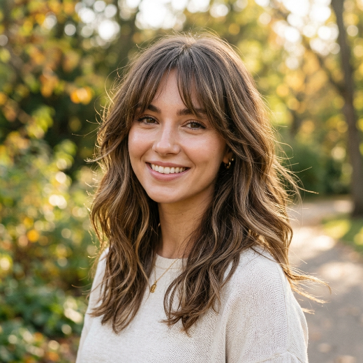 blended fringe hairstyle