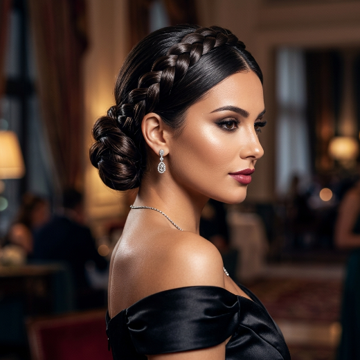 braided hairstyle bun