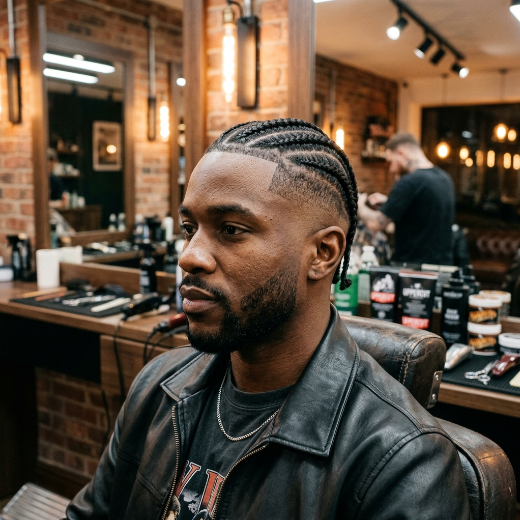 braided hairstyle fade