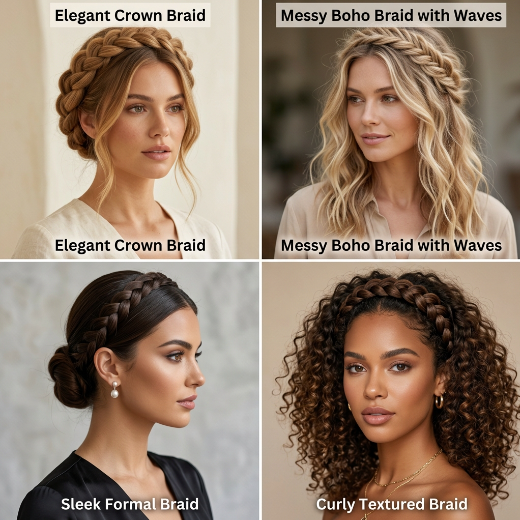 braided headband hairstyle