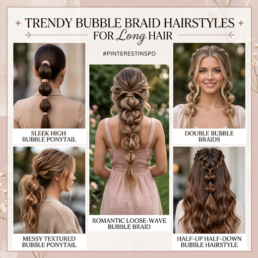 bubble braid hairstyles