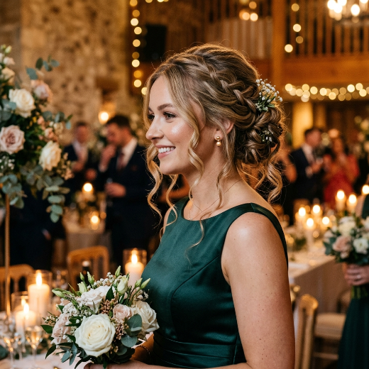 chignon with soft curls