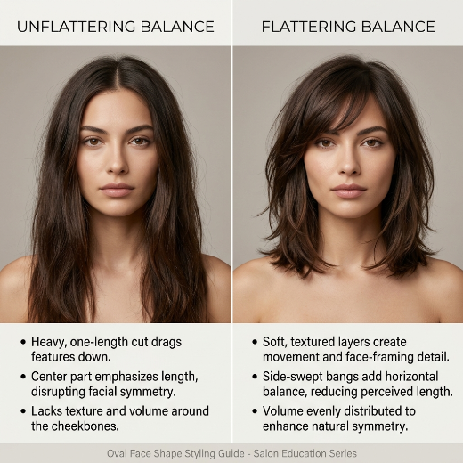 comparison oval face