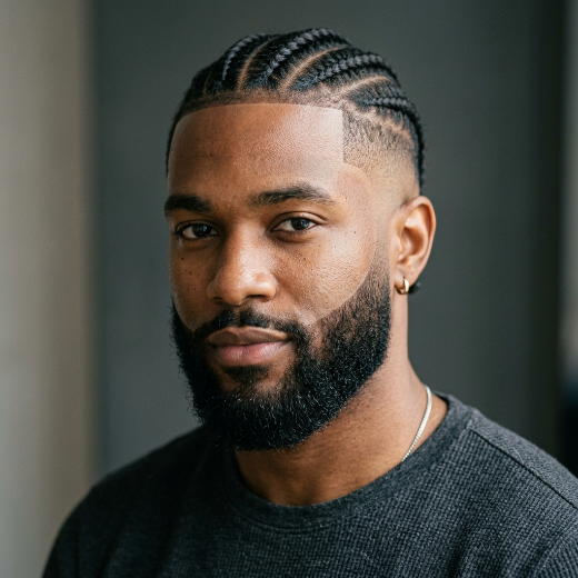 cornrows and taper fade